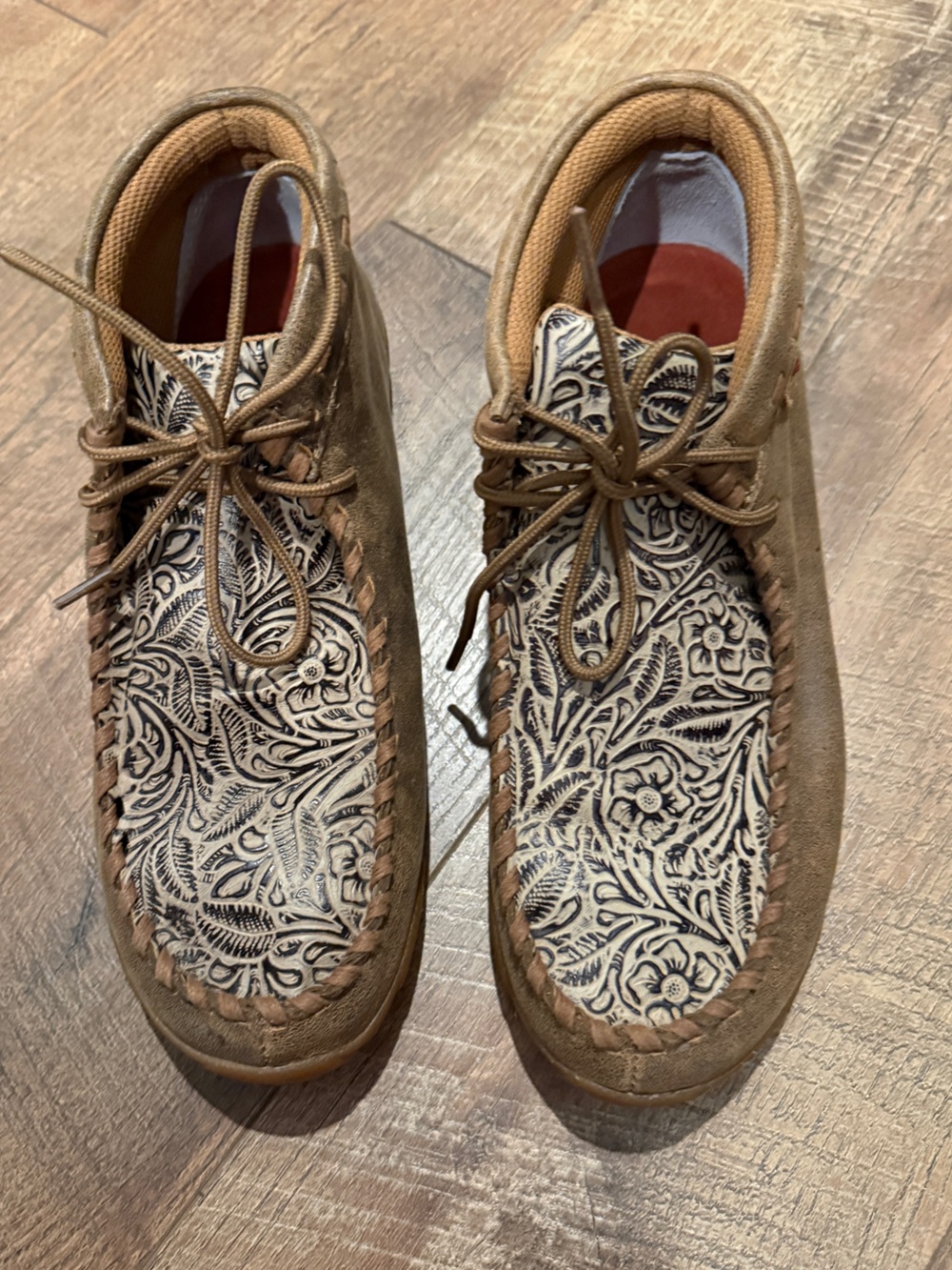 TWISTED X WOMEN'S TOOLED CHUKKA DRIVING MOCS Size 7
